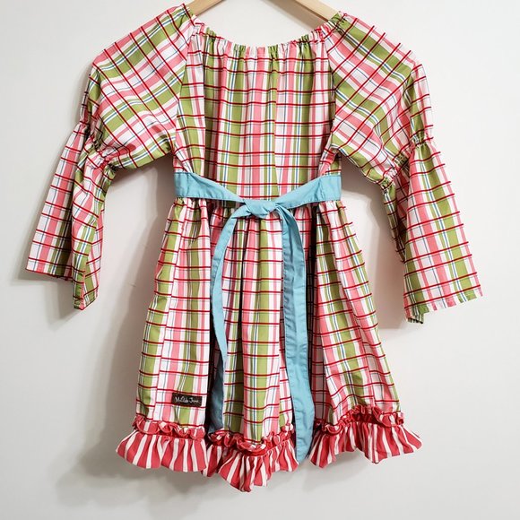 Matilda Jane Girl's Dress Plaid Bell Sleev… - Picture 3 of 9